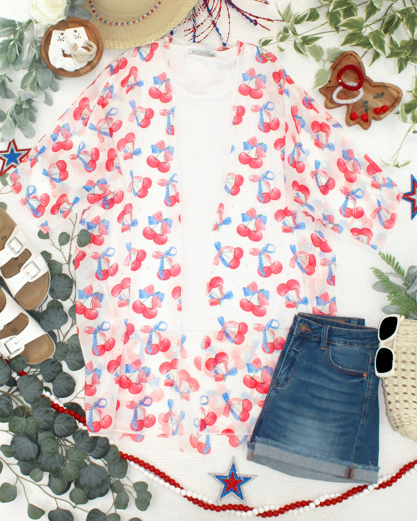 IN STOCK Patriotic Cherries Kimono