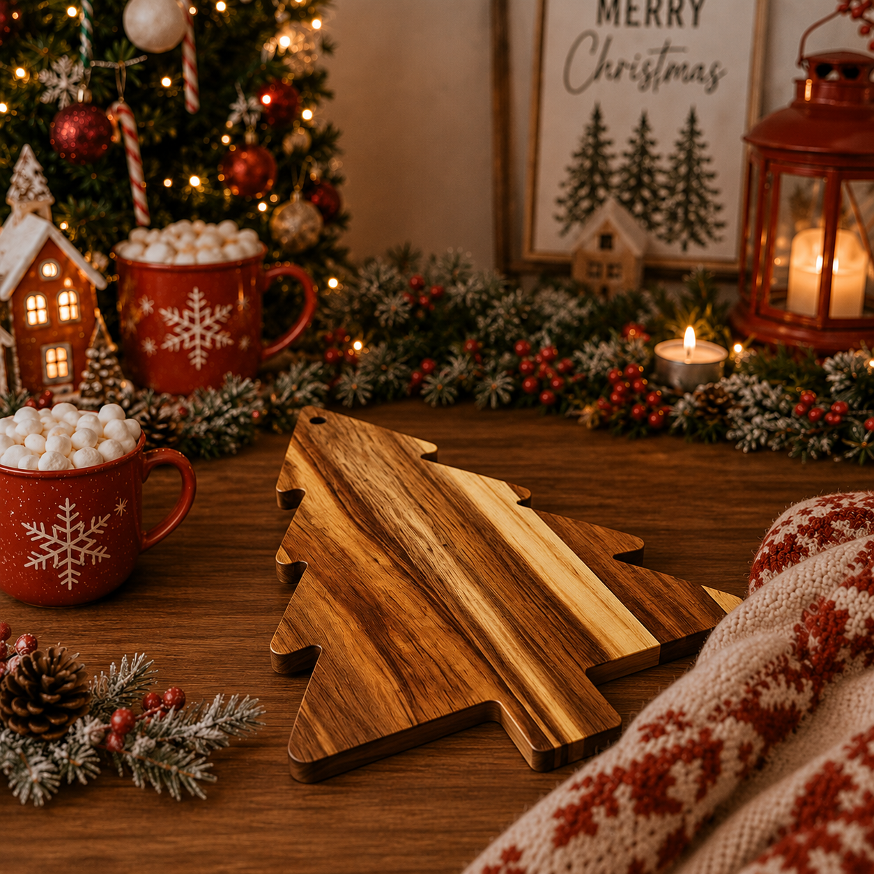 Decorative Christmas tree wooden cutting board for the kitchen
Rustic Christmas tree-shaped charcuterie serving board
Natural wood Christmas tree board for holiday appetizers
Reusable wooden Christmas serving board with hanging hole
Christmas tree-shaped food board measuring 35 by 28 centimeters
Acacia wood Christmas board for cheese, cookies and treats
Holiday wooden serving tray shaped like a Christmas tree