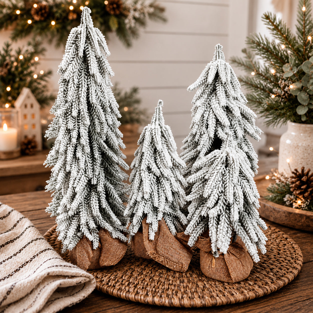 Snow Christmas Trees 4pk