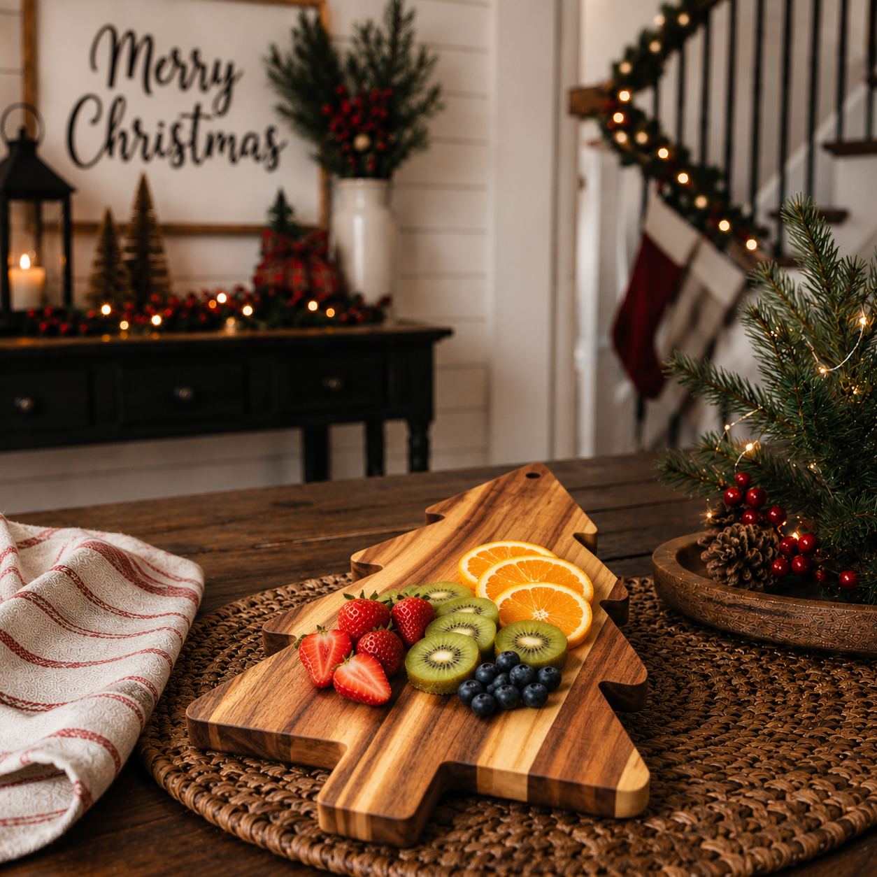 Christmas gift for charcuterie lovers featuring a tree-shaped acacia wood board
Unique Christmas gift for women who love home décor and entertaining
Wooden Christmas tree charcuterie board gift for holiday hosts
Christmas hostess gift made from natural acacia wood
Holiday gift for home cooks and kitchen décor lovers
Christmas gift idea for moms who love festive entertaining
Tree-shaped wooden serving board for Christmas gift giving
Acacia wood Christmas board gift for newlyweds
