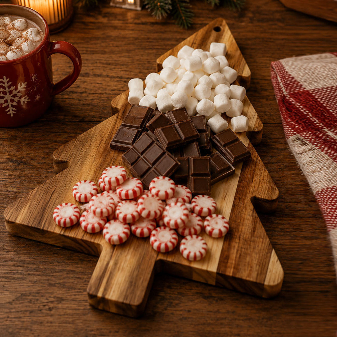 Christmas tree-shaped wooden board used as festive kitchen décor
Acacia wood Christmas tree decoration for a holiday kitchen
Rustic wooden Christmas décor for a farmhouse kitchen
Decorative Christmas tree cutting board with natural wood grain
Wooden Christmas kitchen décor with a functional serving board
Christmas tree board displayed as countertop holiday décor
Festive acacia wood decoration for Christmas entertaining
Neutral Christmas kitchen décor with a natural wood tree board