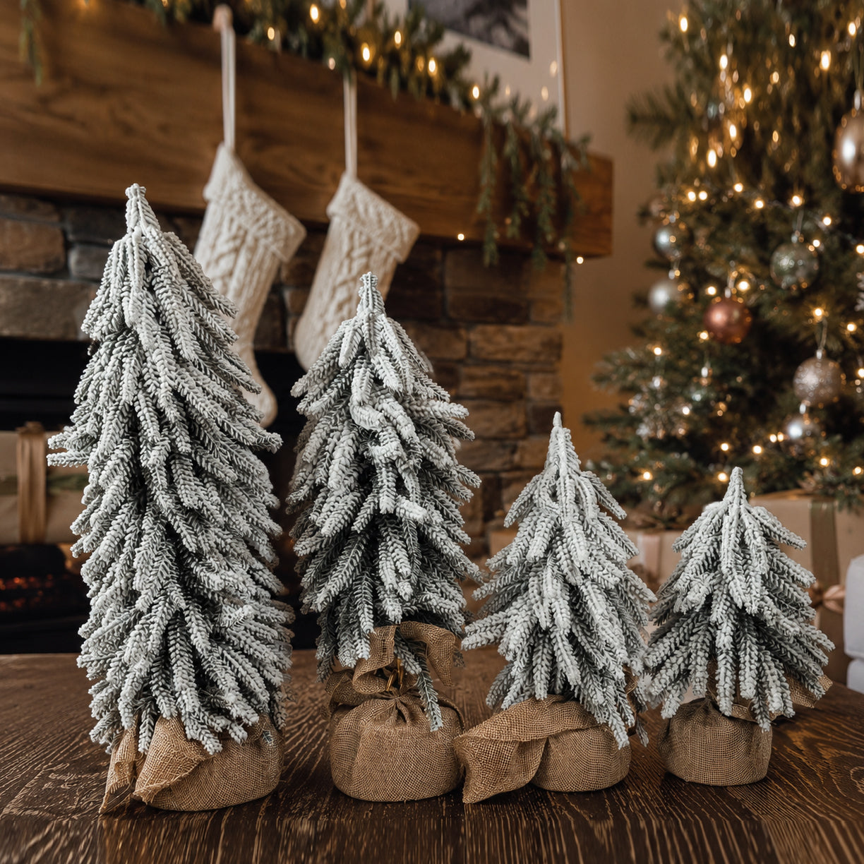 Snow Christmas Trees 4pk