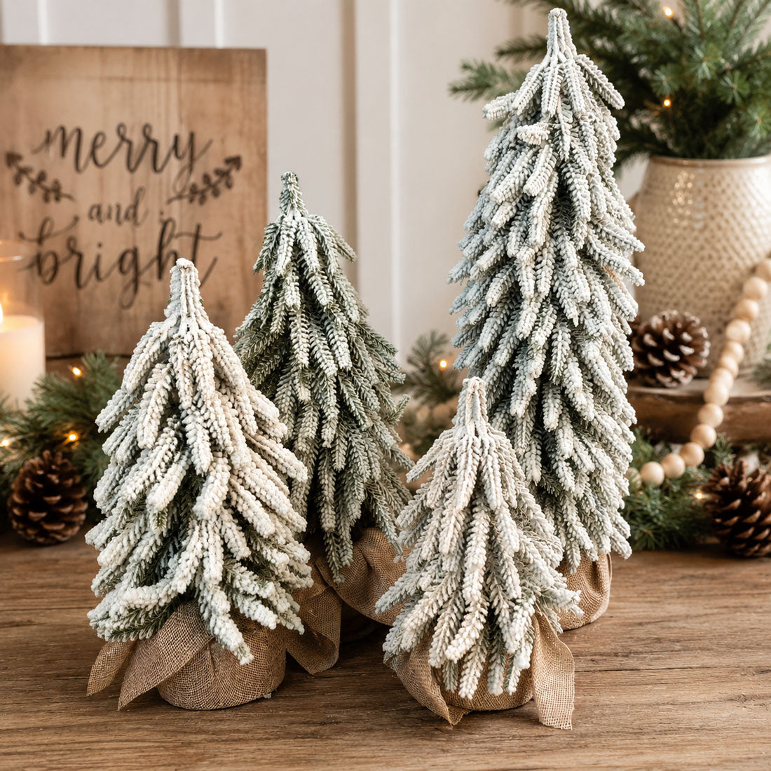 Snow Christmas Trees 4pk