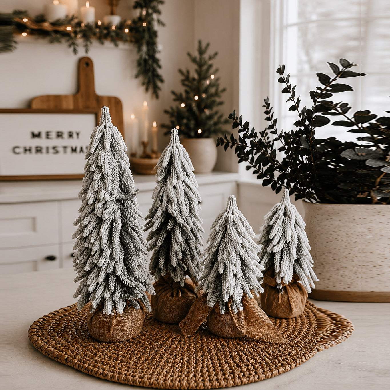 Snow Christmas Trees 4pk