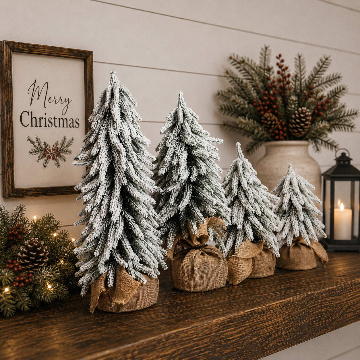 Snow Christmas Trees 4pk