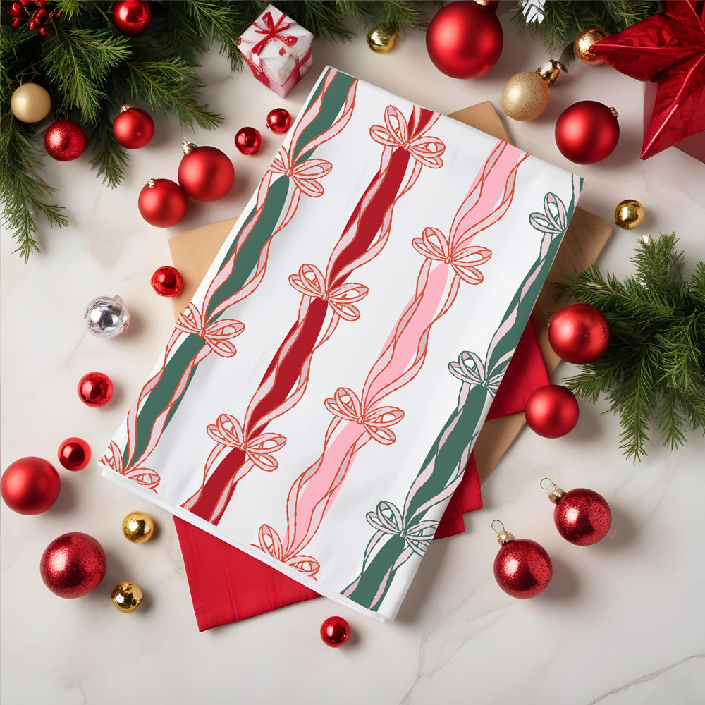 Coquette Christmas kitchen towel design
Elegant Christmas kitchen towel ribbon
Sophisticated holiday kitchen towel