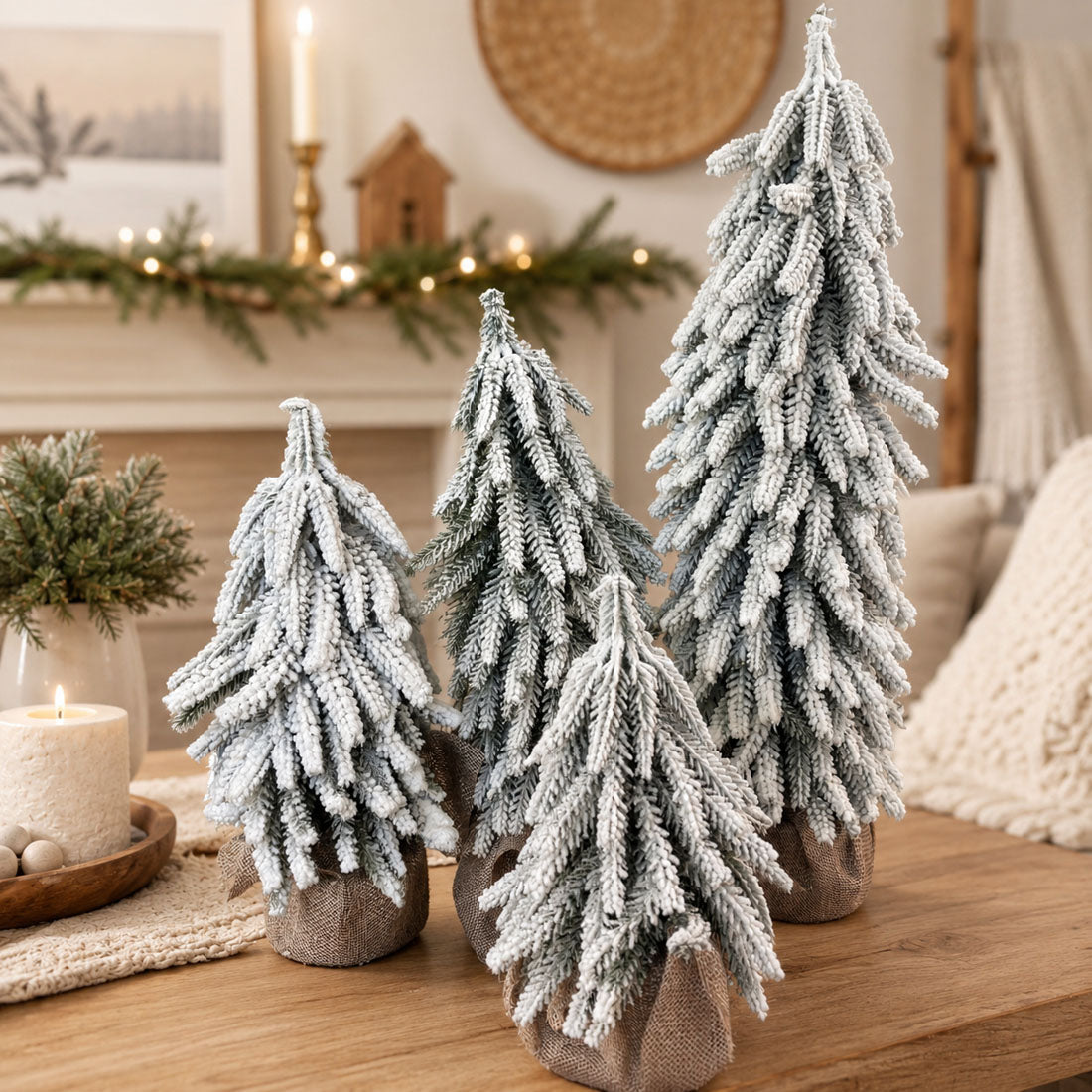 Snow Christmas Trees 4pk