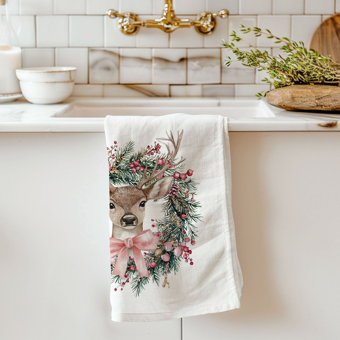 christmas cookie baking kitchen towel deer wreath
holiday baking aesthetic kitchen towel deer design
kitchen towel for christmas baking setup deer
baking day christmas decor kitchen towel deer
holiday cookie decorating towel deer wreath