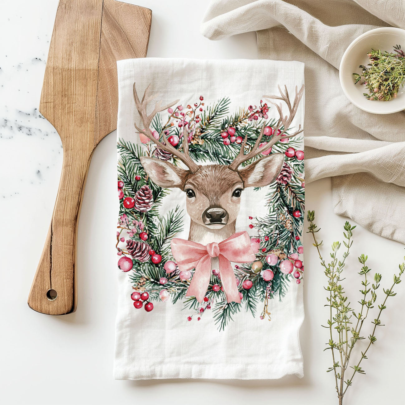 last minute christmas gift kitchen towel decor
gift under 20 christmas kitchen towel deer
christmas gift for home decor lovers towel
small thoughtful christmas gift deer towel
giftable holiday decor kitchen towel deer