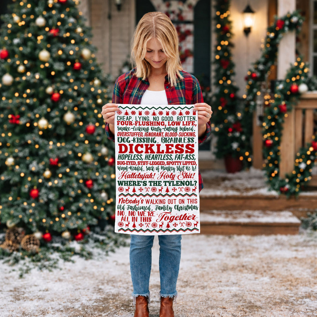 christmas kitchen decor funny towel farmhouse style
holiday kitchen styling funny quote towel aesthetic
cozy christmas home decor humorous kitchen towel
kitchen towel styled festive home decor funny design
holiday decor with personality kitchen towel