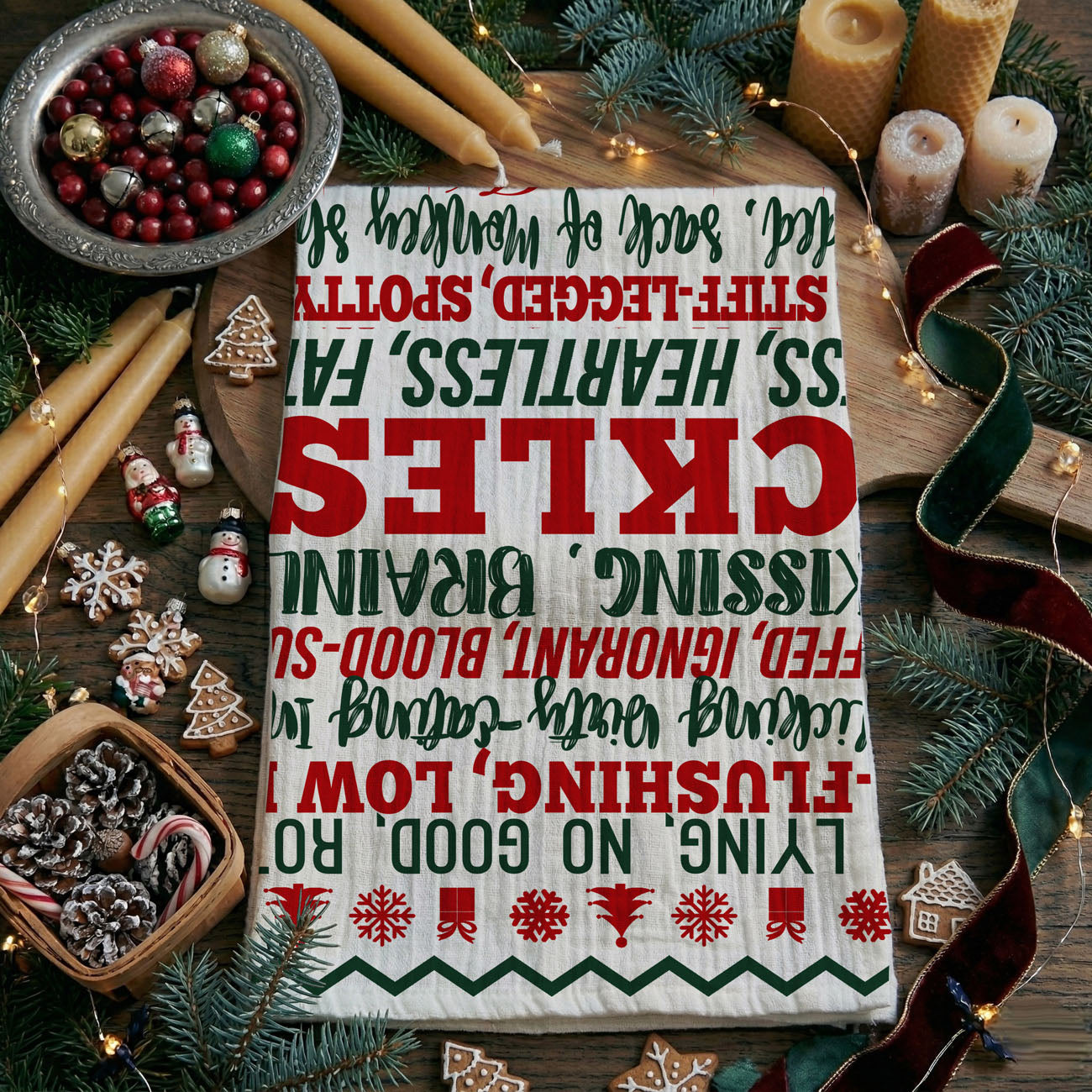 funny christmas kitchen towel with movie quotes holiday decor
christmas quote kitchen towel bold red green lettering design
holiday kitchen towel with iconic christmas sayings funny
funny quote dish towel christmas themed decor
christmas kitchen towel with humorous text design festive