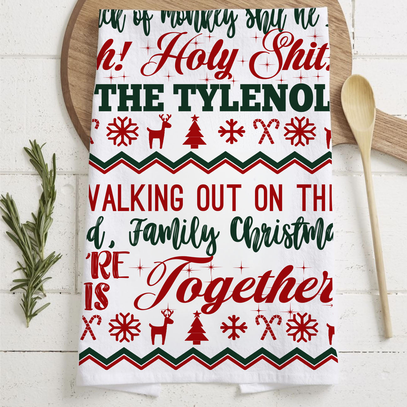 Funny Christmas Kitchen Towel Griswold Quotes – Christmas Vacation Inspired Dish Towel, Holiday Humor Decor, Flour Sack Tea Towel Gift