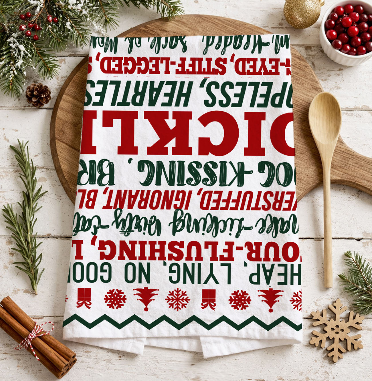 holiday movie humor kitchen decor towel festive
christmas cinema inspired kitchen towel funny design
funny christmas kitchen towel for sarcastic people
holiday humor decor kitchen towel bold funny quotes