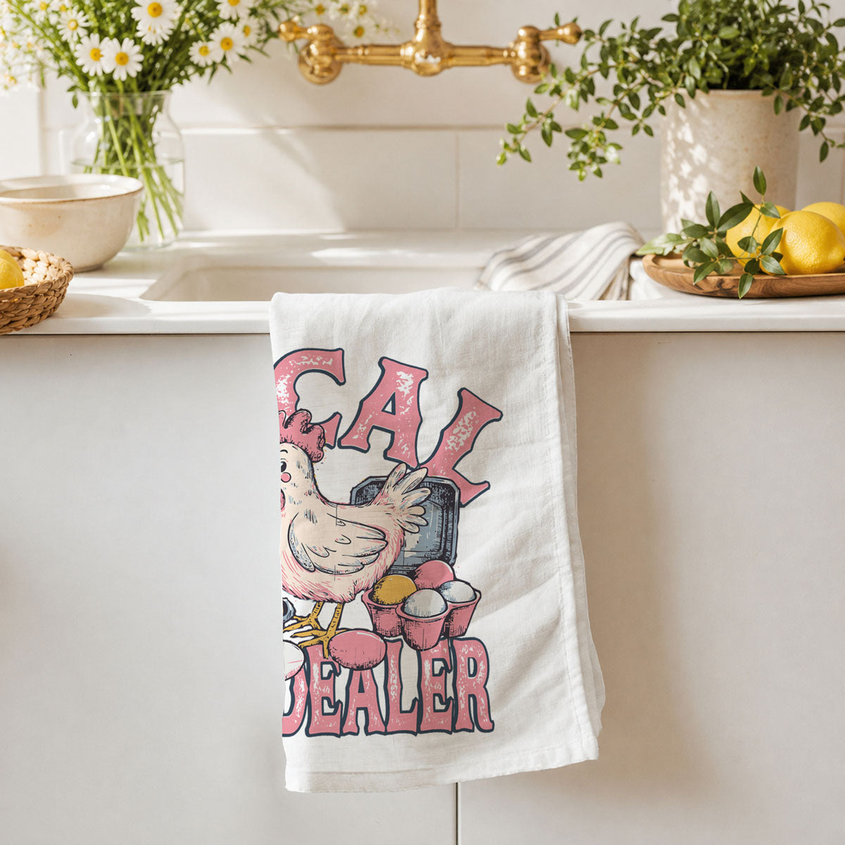 Retro farm kitchen towel chicken egg dealer humor
Farmhouse lifestyle Easter towel chicken eggs funny
Vintage country humor kitchen towel chicken egg dealer
Cottage style farm Easter towel chicken eggs design