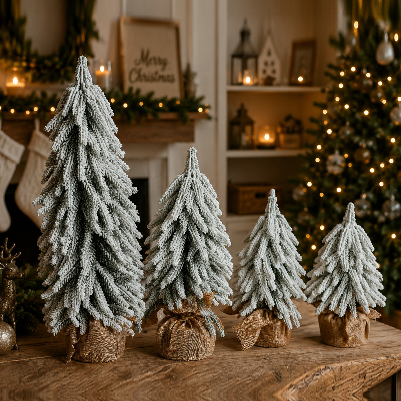 Snow Christmas Trees 4pk