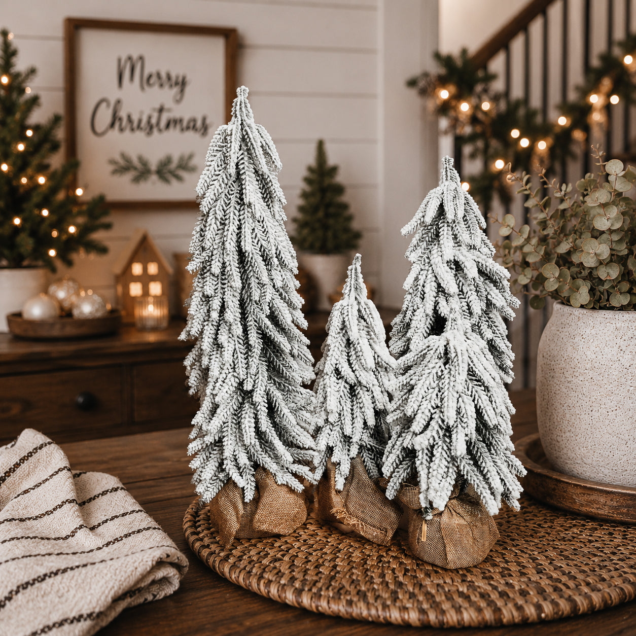 Snow Christmas Trees 4pk