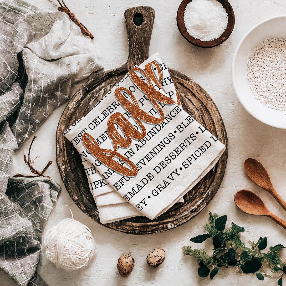 thanksgiving kitchen accent fall words cotton tea towel
cozy fall home gift fall words flour sack towel
autumn décor idea featuring fall text kitchen towel
fall phrases towel in neutral farmhouse dining room