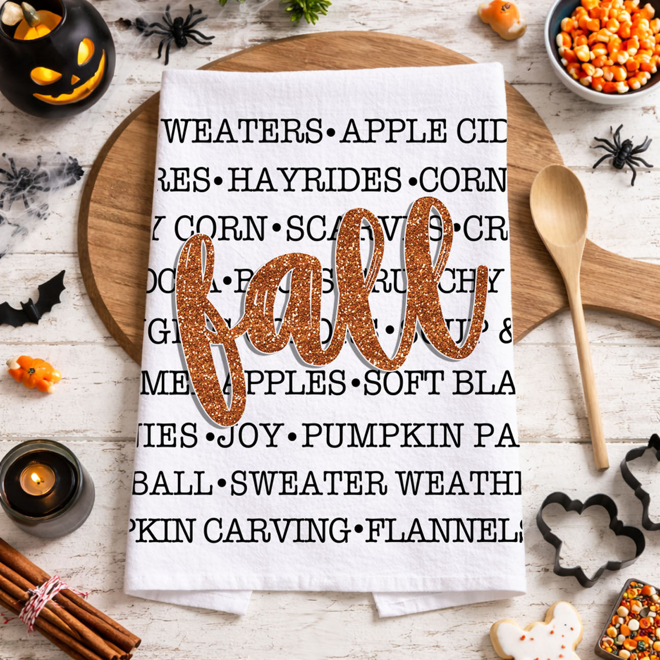 Autumn phrases Fall dish towel, tea towel or hand towel
Farmhouse fall words kitchen towel
Modern fall word art dish towel
modern fall typography kitchen towel
fall kitchen towel with list of autumn favorites