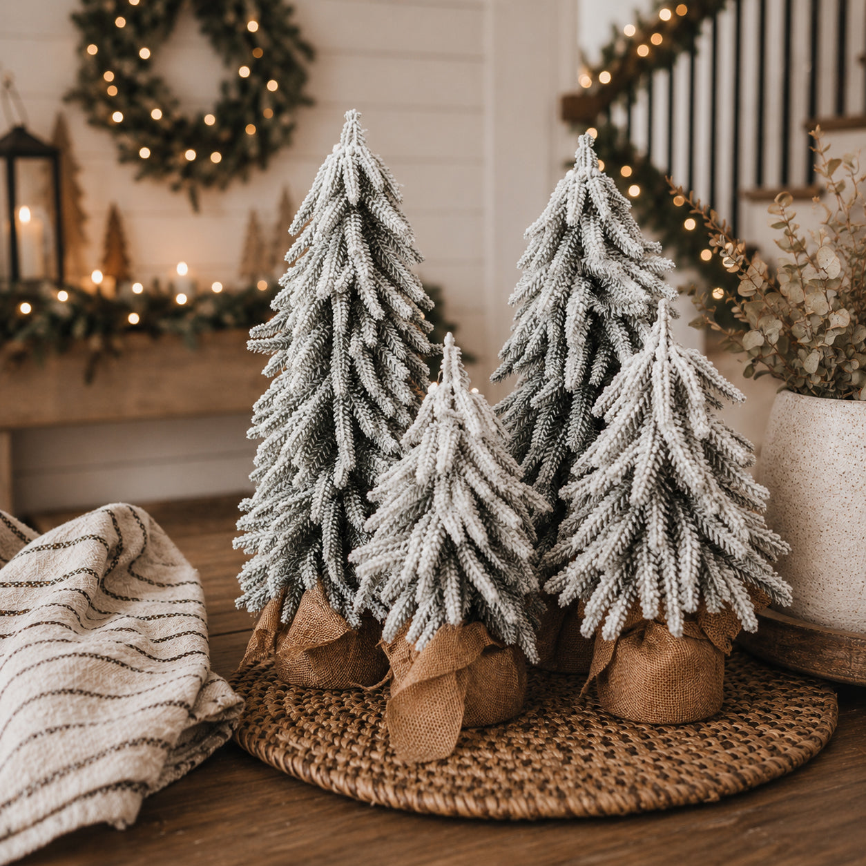 Snow Christmas Trees 4pk