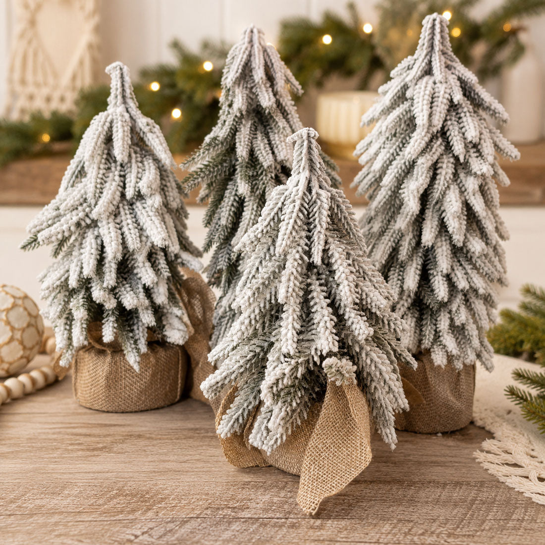 Snow Christmas Trees 4pk