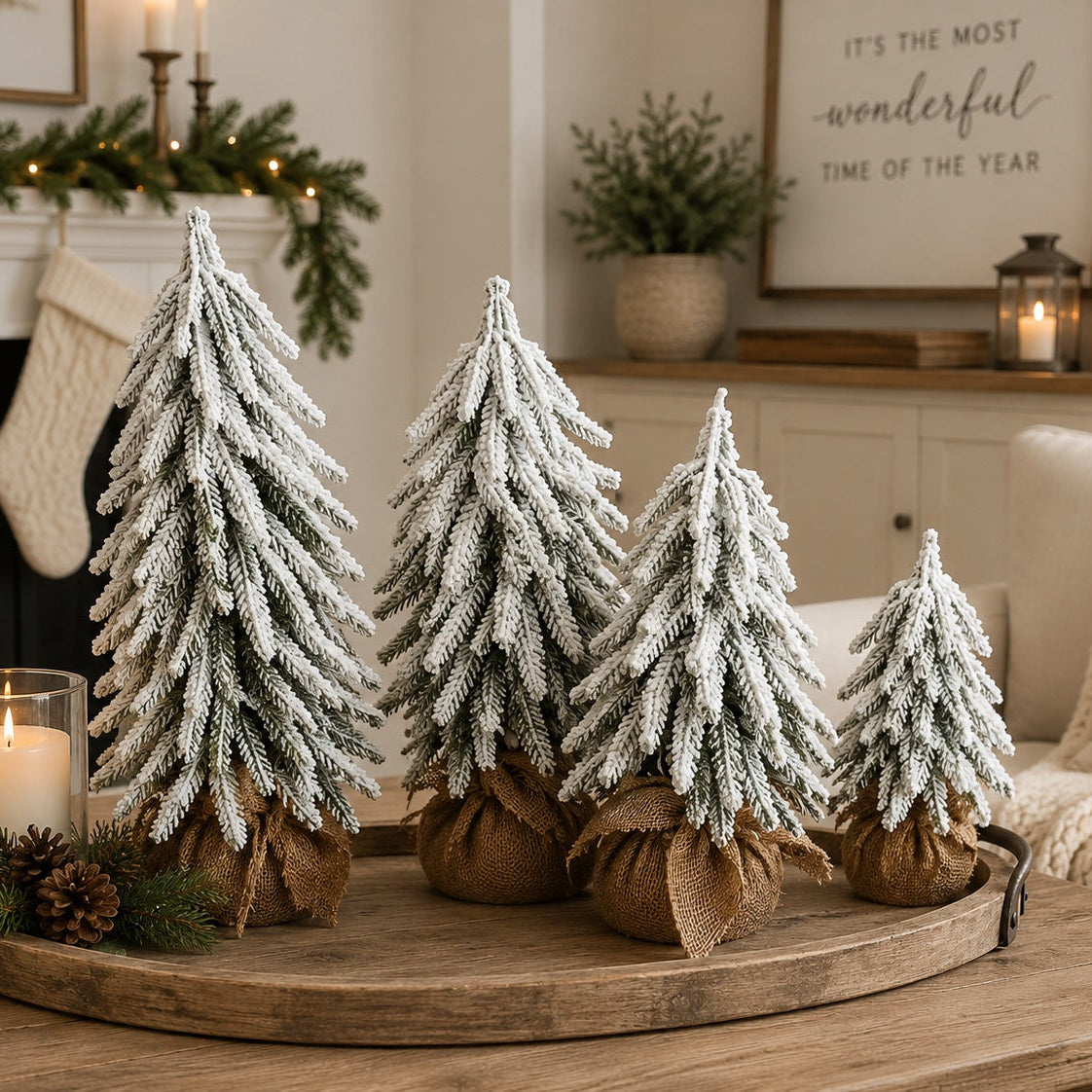 Snow Christmas Trees 4pk