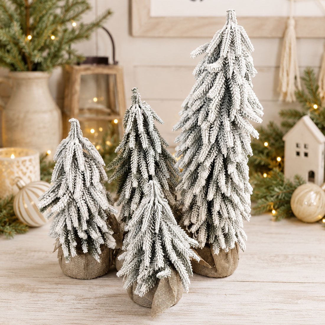 Snow Christmas Trees 4pk