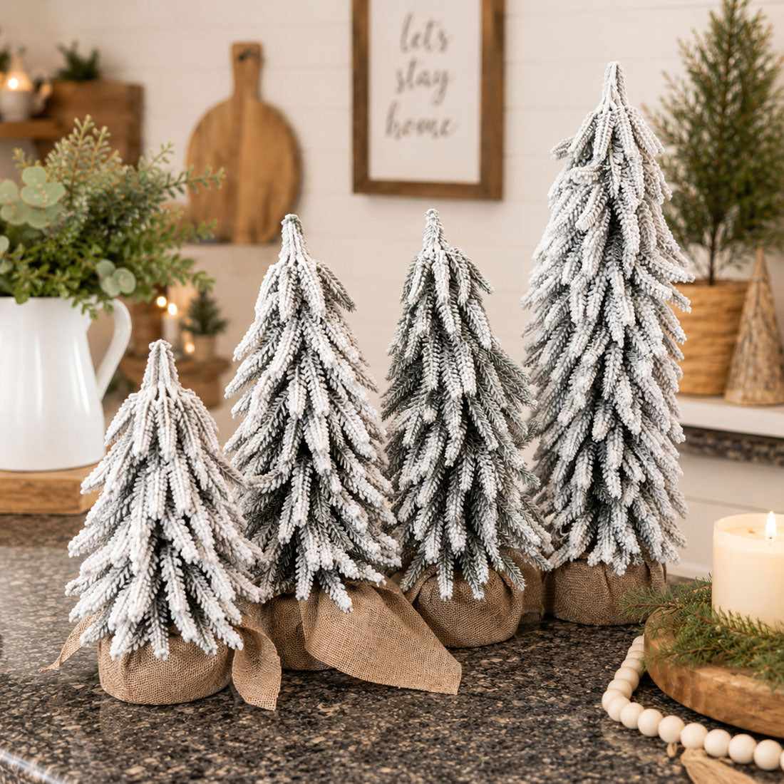 Snow Christmas Trees 4pk