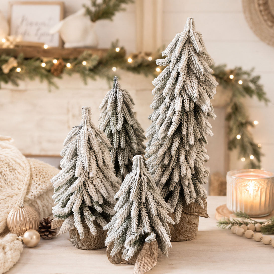 Snow Christmas Trees 4pk