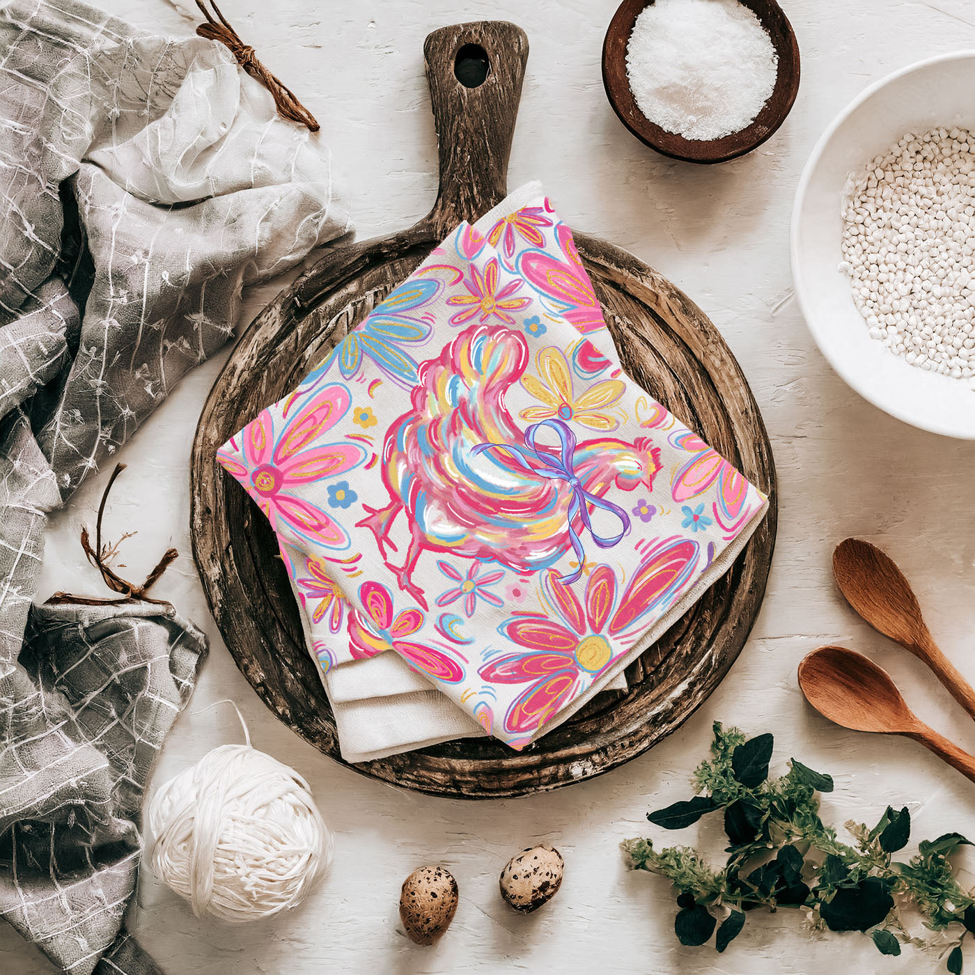 Vibrant chicken towel boho floral farmhouse spring
Colorful boho chicken kitchen towel Easter farmhouse
Whimsical floral chicken dish towel bohemian spring
Hand painted style chicken kitchen towel boho colorful