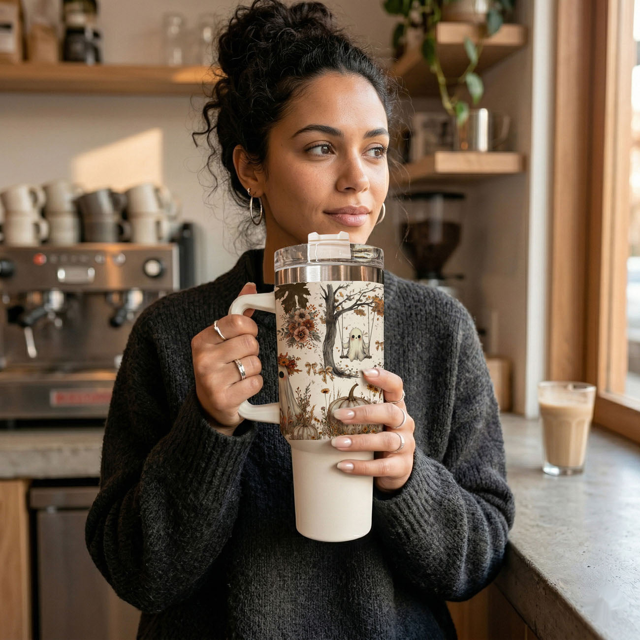 cute neutral spooky tumbler
ghost tumbler for everyday use
neutral cozy halloween drinkware
ghost tumbler with cute bows
cozy ghost cup for iced coffee
cute spooky season hydration cup
neutral autumn pumpkin ghost tumbler
ghost tumbler for halloween decor lovers