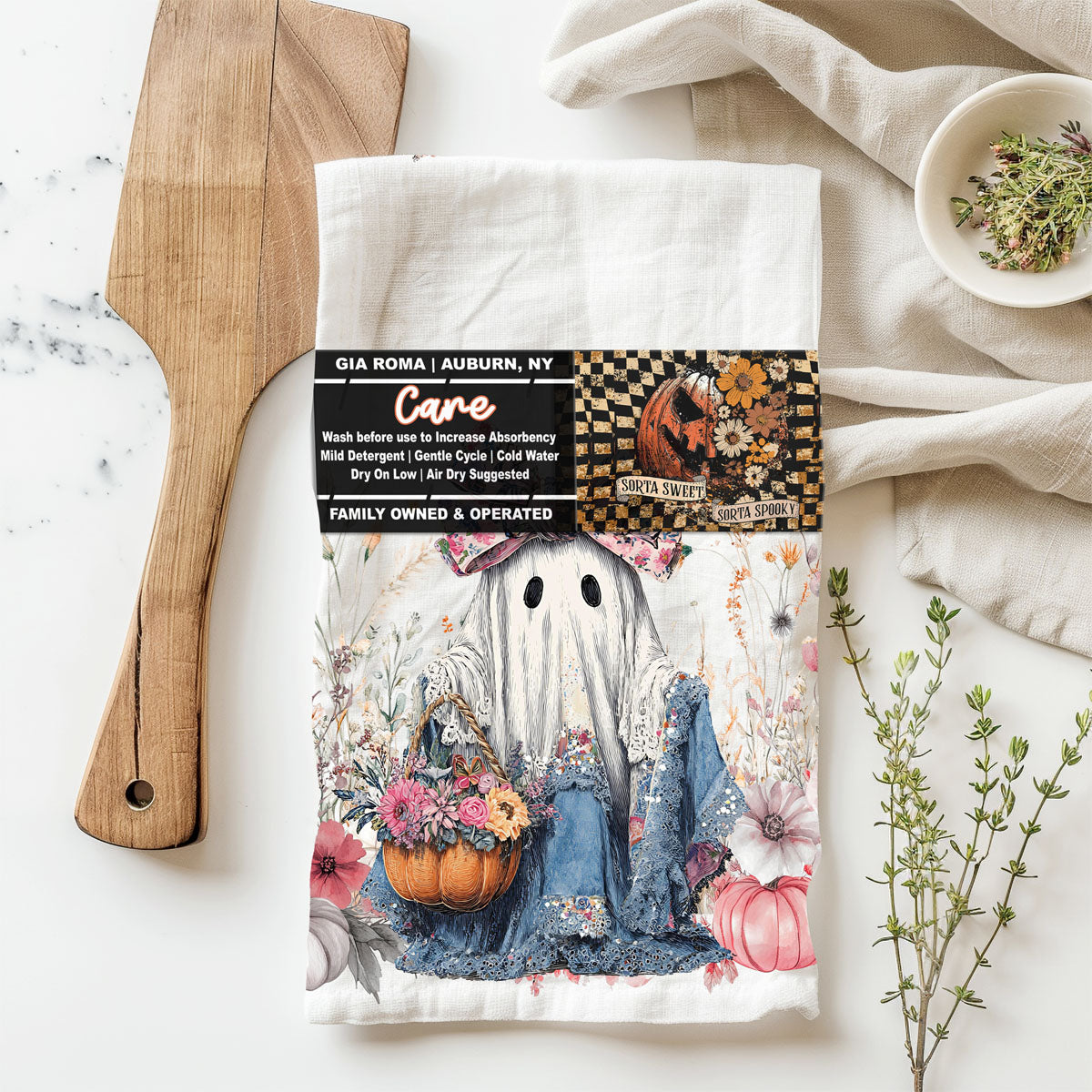 boho floral halloween ghost towel for cottagecore home
soft pastel ghost kitchen towel for feminine autumn décor
pretty ghost and pumpkin towel for pink halloween theme
pink bow ghost cotton towel for cozy coffee bar
delicate floral ghost towel for romantic autumn kitchen