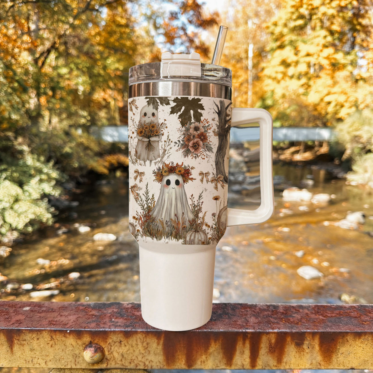 neutral fall ghost tumbler
ghost tumbler aesthetic for women
cute haunted season tumbler
neutral cottagecore coffee cup
ghost tumbler for moms
pumpkin floral ghost tumbler
cute spooky season coffee cup
neutral ghost drinkware
Vintage inspired fall tumbler with ghosts pumpkins and flowers
Halloween boutique tumbler with boho ghost pumpkin design
