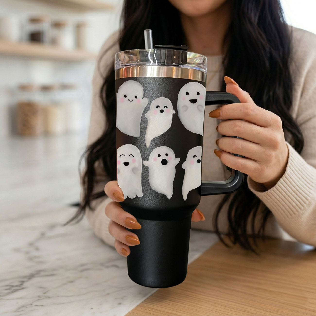 Halloween hydration tumbler with ghost design
40oz hydration cup with spooky ghost pattern
Large water cup for Halloween lovers
Spooky season hydration tumbler with cute ghosts
Halloween water bottle alternative with handle and straw
Cute ghost tumbler for daily drinks
Everyday Halloween tumbler with ghost artwork
Spooky everyday cup with cute ghosts
40oz everyday tumbler with Halloween ghost design
Halloween drinkware with cute ghost wrap
Spooky season drink cup with black ghost design