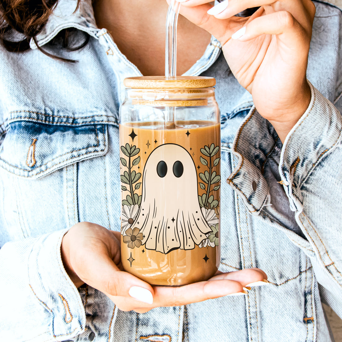 Botanical spooky season
Cute ghost garden tumbler
Modern witch aesthetic glass
Cottagecore halloween decor