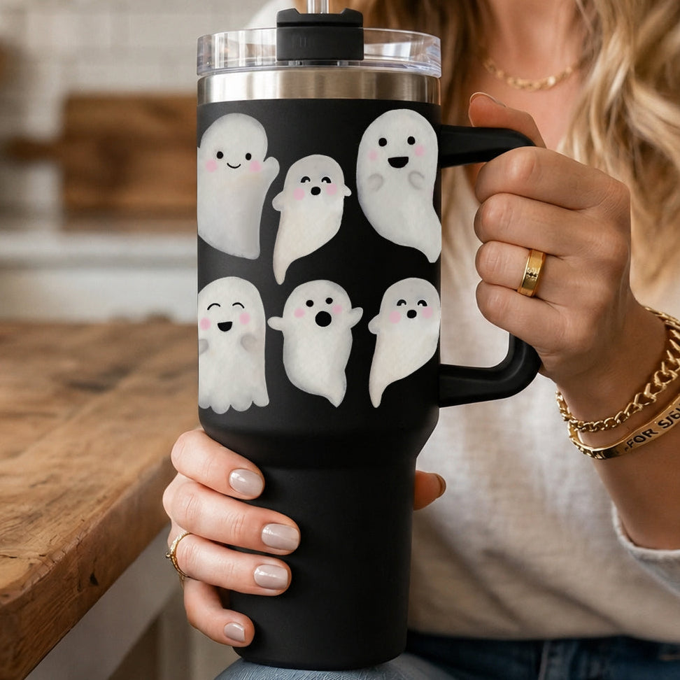 Spooky October tumbler with cute white ghosts
Cute ghost cup for fall coffee season
Halloween coffee cup with playful ghost print
Spooky iced coffee tumbler with ghost design
Halloween iced coffee cup with cute ghosts
Ghost coffee tumbler for spooky mornings
Cute Halloween coffee tumbler for October
Black ghost coffee cup for spooky season
Spooky morning tumbler with cute ghost artwork
Halloween caffeine cup with ghost pattern
Cute ghost cup for iced coffee lovers