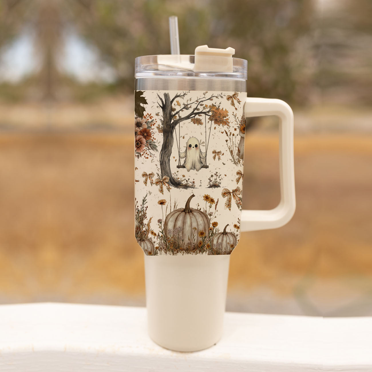 ghost tumbler with pumpkins and flowers
cottagecore ghost tumbler
cute spooky coffee tumbler
neutral floral halloween cup
cozy ghost coffee aesthetic
pumpkin ghost coffee tumbler
cute ghost hydration tumbler
Boho Halloween cup with autumn florals pumpkins and ghosts
Cozy spooky season tumbler with cute ghost fall artwork