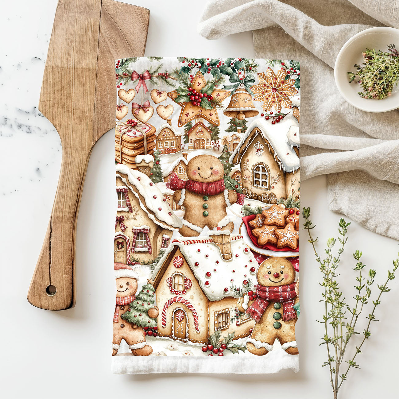 absorbent Christmas kitchen towel for baking
soft cotton holiday dish towel for kitchen use
reusable Christmas kitchen towel baking cleanup
decorative yet functional holiday kitchen towel
durable Christmas dish towel baking theme