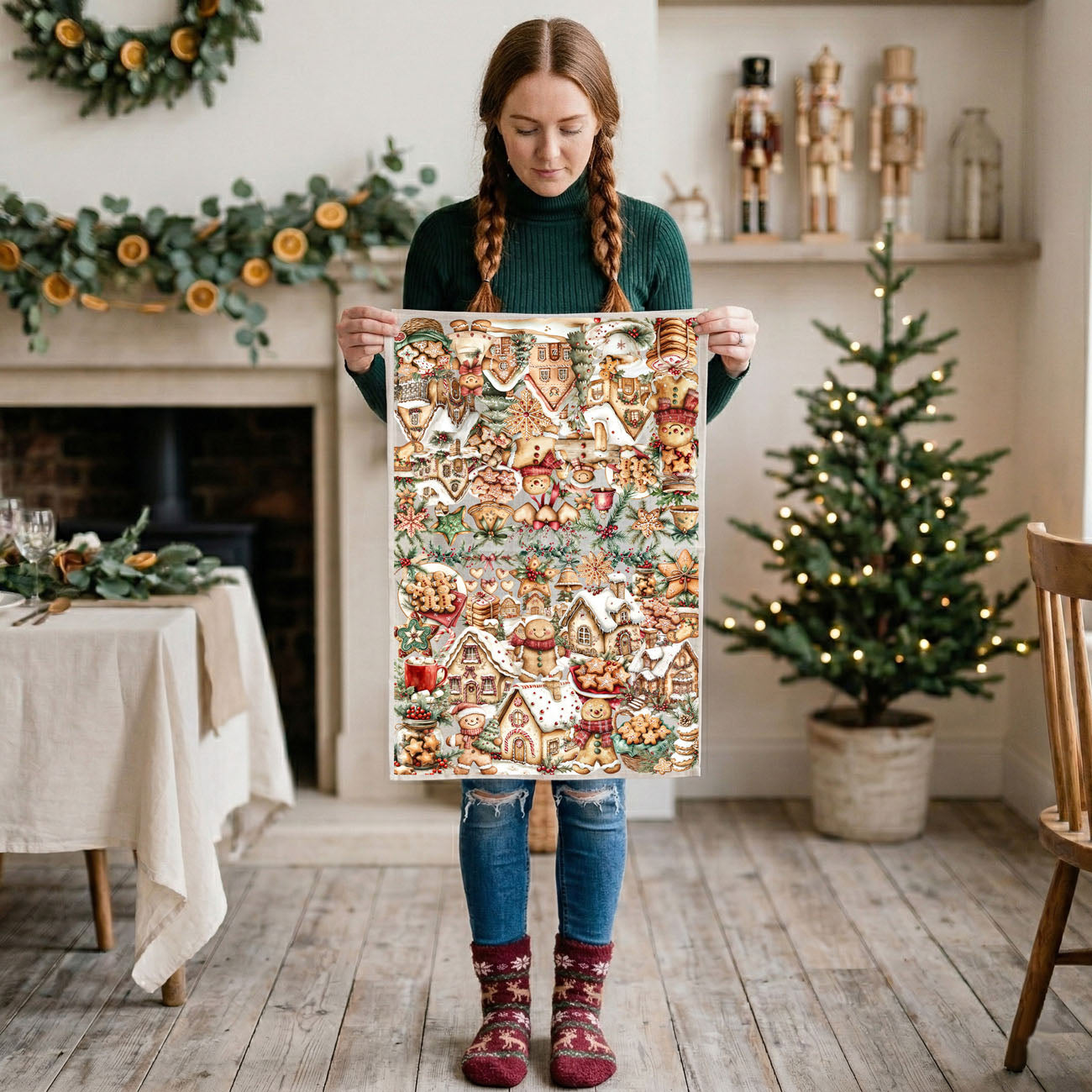 rustic holiday kitchen towel cookie design
cozy holiday baking aesthetic kitchen towel
Christmas village aesthetic kitchen decor towel
warm holiday kitchen styling towel gingerbread
festive farmhouse Christmas towel baking theme