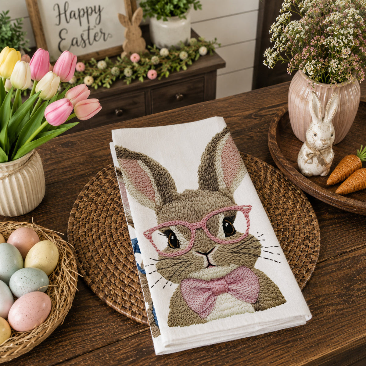 White Easter bunny kitchen towel
White spring rabbit tea towel
Cute Easter bunny towel with bow tie
Easter rabbit towel with blue bow tie
Easter rabbit towel with pink bow tie
Bunny glasses and bow tie kitchen towel
Matching blue and pink Easter bunny towels
Boy and girl bunny Easter kitchen towel
His and hers bunny Easter towel
Two bunny Easter kitchen towel design
Easter bunny couple kitchen towel
Cute bunny pair spring kitchen decor
Blue and pink rabbit Easter towel
Preppy Easter bunny kitchen towel