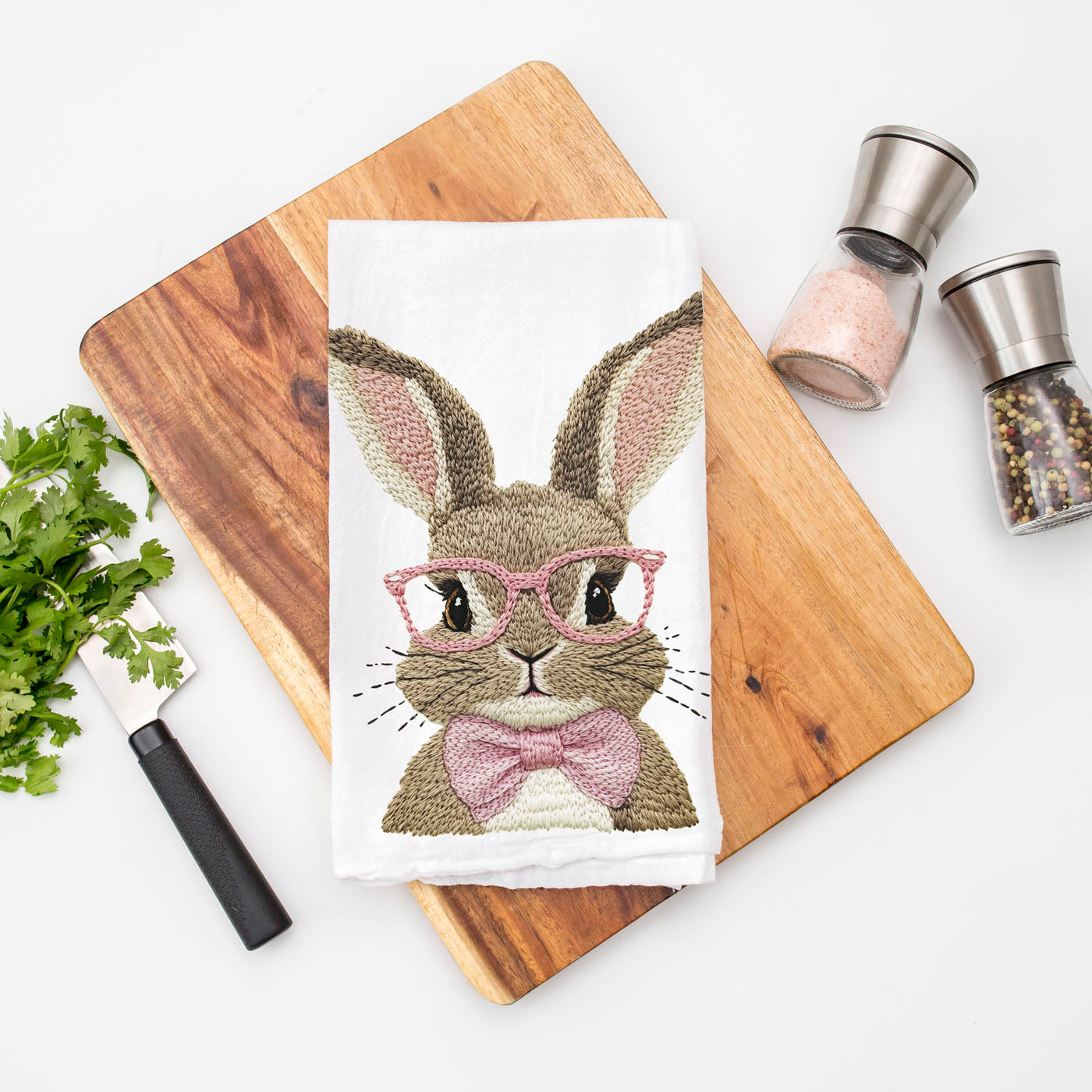 Blue glasses bunny embroidered kitchen towel Easter spring
Pink glasses bunny 3D embroidery dish towel farmhouse
Bow tie bunny embroidered kitchen towel blue pink
Glasses bunny 3D embroidery towel Easter spring farmhouse