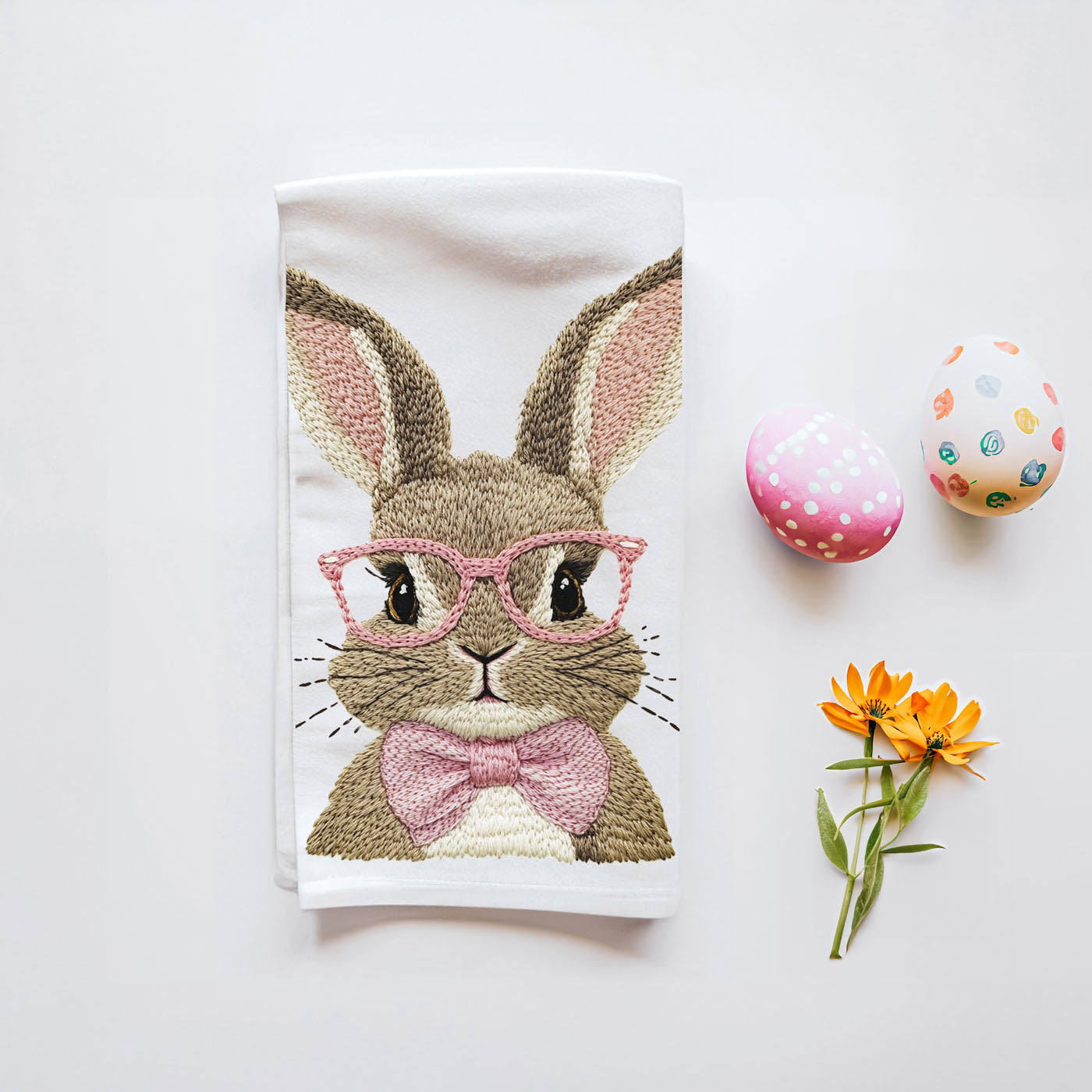 High-end 3D bunny kitchen towel embroidery farmhouse
Sophisticated preppy bunny embroidered towel spring
Luxury cottagecore 3D bunny embroidery Easter towel
Premium artisan embroidered bunny kitchen towel