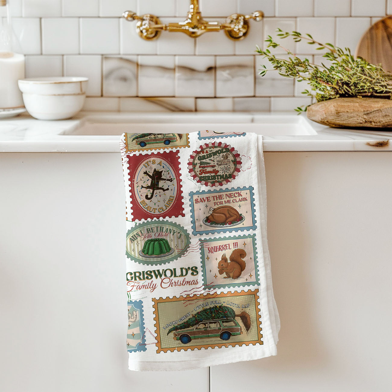 nostalgic holiday kitchen decor towel gift idea
retro christmas aesthetic home kitchen towel
vintage inspired holiday dish towel decor
cozy winter home kitchen styling accessory