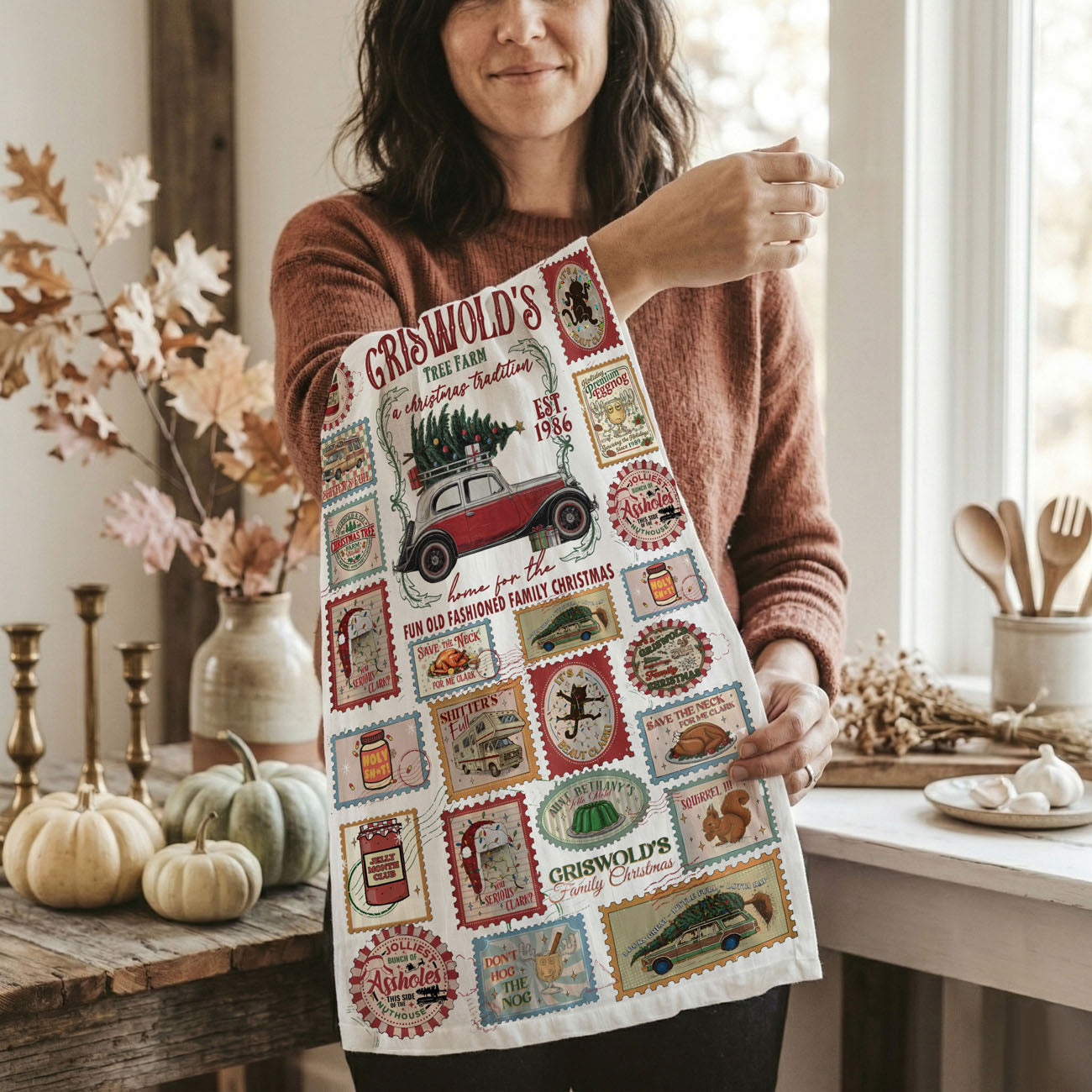 funny hostess gift christmas kitchen towel
christmas gag gift for family gatherings
funny holiday decor for kitchen farmhouse
novelty christmas kitchen towel gift idea
retro christmas aesthetic home kitchen towel
vintage inspired holiday dish towel decor
cozy winter home kitchen styling accessory