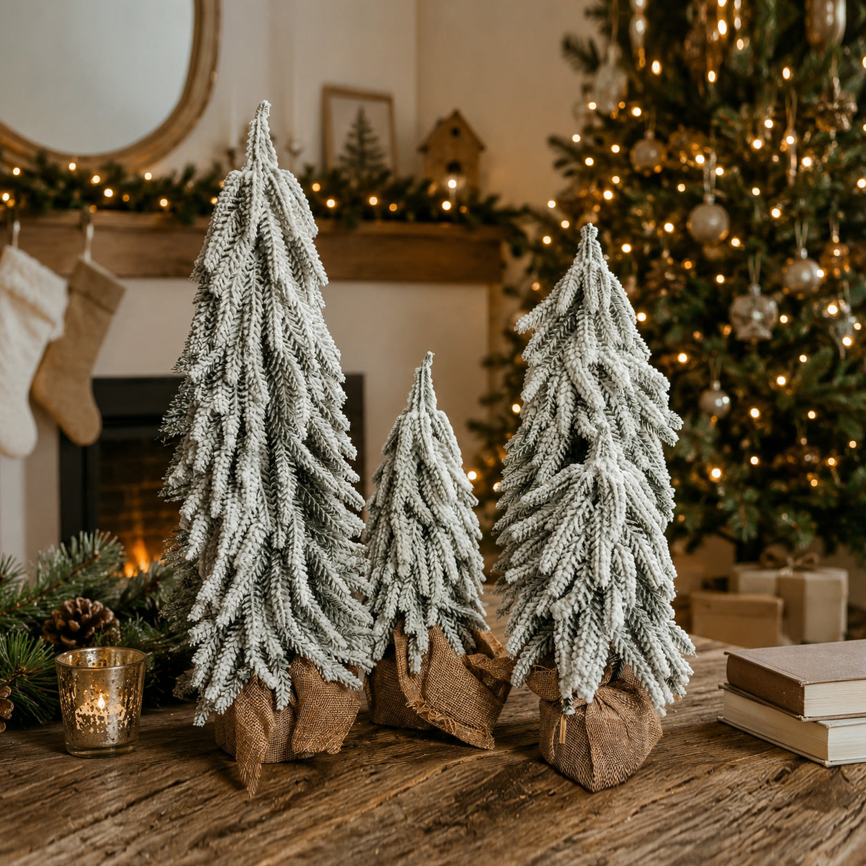 Snow Christmas Trees 4pk