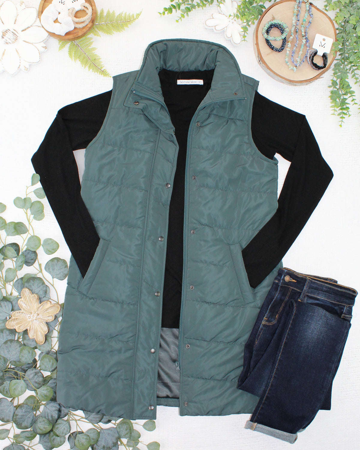 IN STOCK Harlow Long Vest - Teal