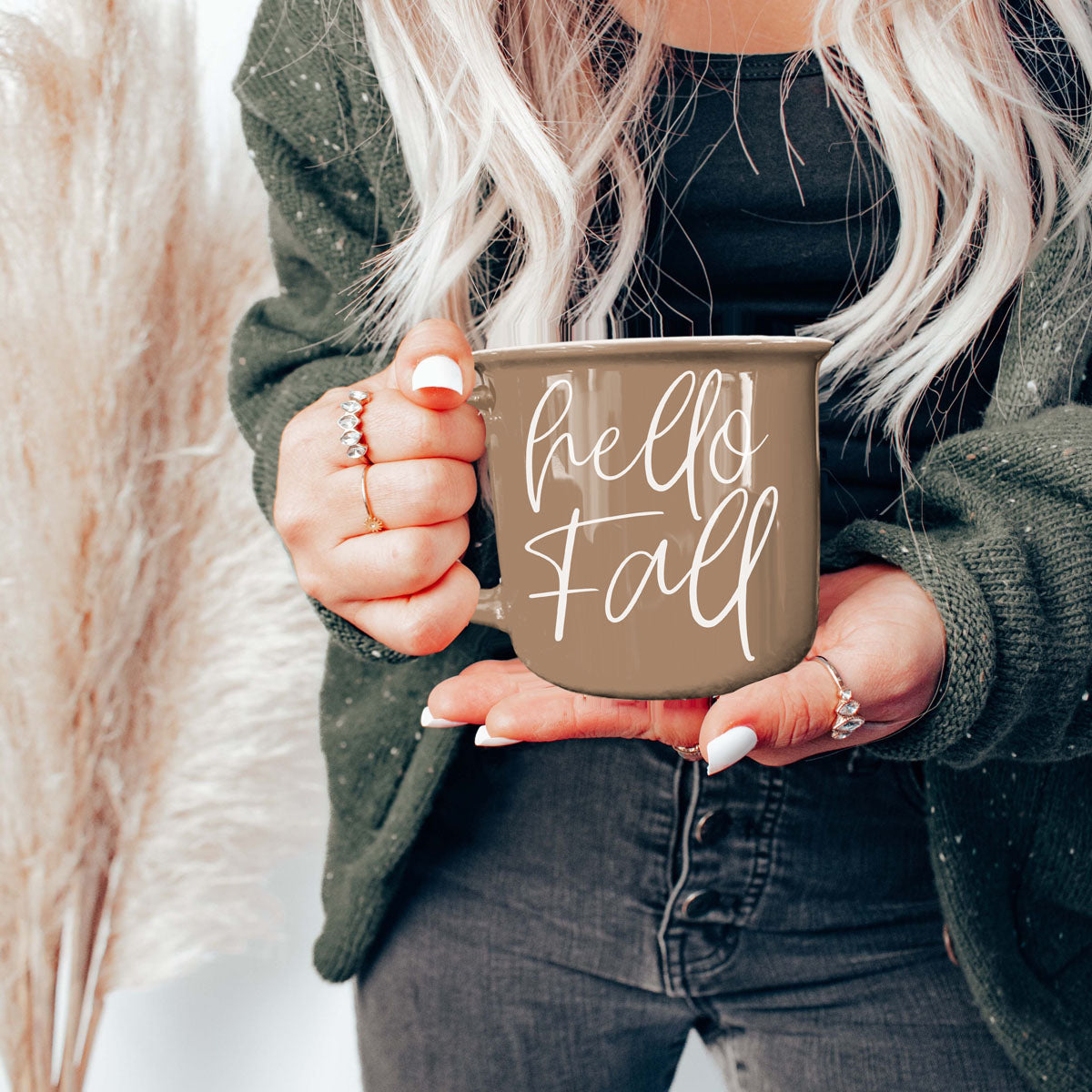hello fall autumn mug next to sweater and book
hello fall ceramic mug for pumpkin spice latte
hello fall mug in farmhouse kitchen decor
hello fall coffee mug with modern script
cozy hello fall mug for autumn mornings
hello fall pumpkin themed coffee cup