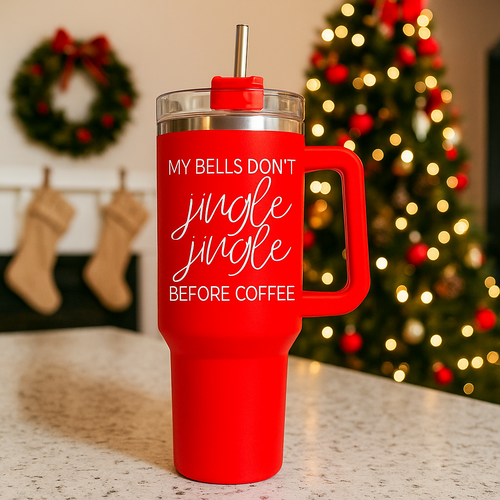 Holiday morning tumbler red funny
Christmas wake up tumbler 40oz
Holiday morning routine tumbler red
Christmas morning survival tumbler  40oz