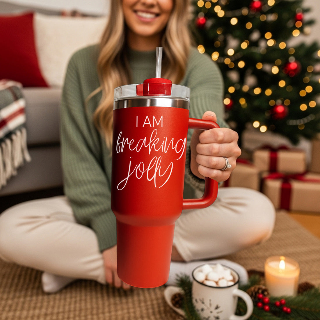 Holiday season drinkware - I am freaking jolly Christmas tumbler
Christmas tumbler collection red green - I am freaking jolly 40oz
Holiday drinkware gift red green - I am freaking jolly Christmas
Christmas season tumbler - I am freaking jolly 40oz red green