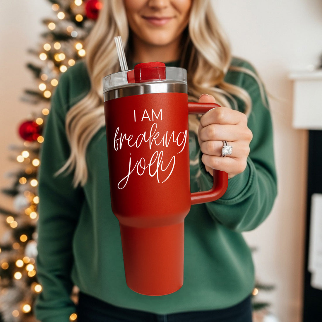 TikTok famous holiday tumbler - I am freaking jolly red green
High quality Christmas tumbler - I am freaking jolly 40oz red green
Premium holiday tumbler - I am freaking jolly Christmas 40oz
Christmas tumbler set red and green - I am freaking jolly 40oz