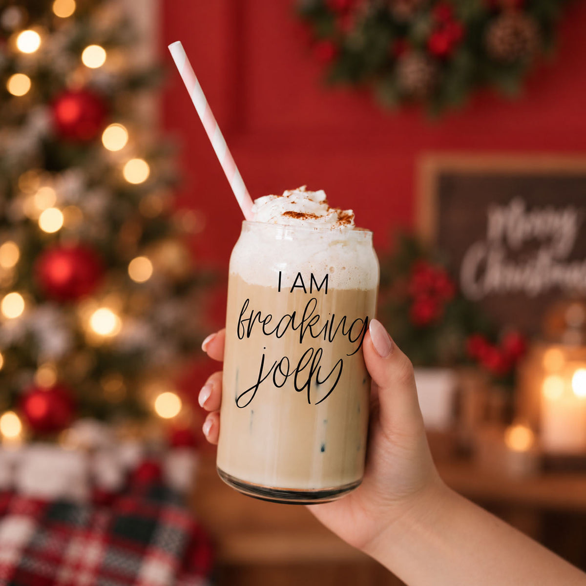 Christmas coffee cup gift for women
Christmas glass cup for iced coffee
17 ounce Christmas glass coffee tumbler
funny holiday coffee cup gift
Christmas can glass with straw
glass can coffee cup Christmas design